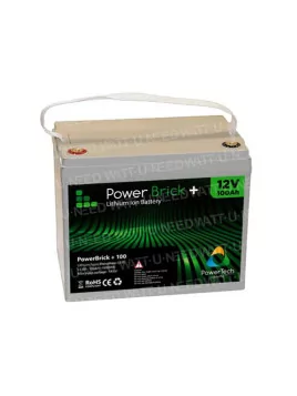 1.28 kWh LiFePO4 lithium battery - PowerBrick+ PB+12/100 12.8 V 100 Ah – IP65